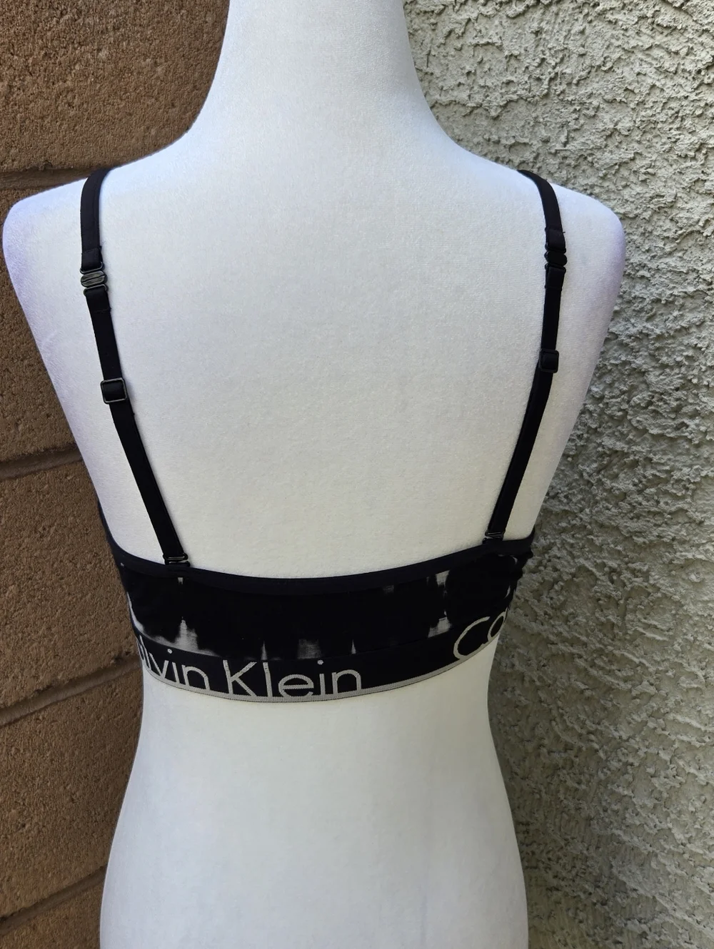 Calvin Klein Black & White Tie-Dye Triangle Bralette